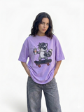 Zenetix Women's Skater Raccoon Oversized T-Shirt – Premium Heavyweight Streetwear