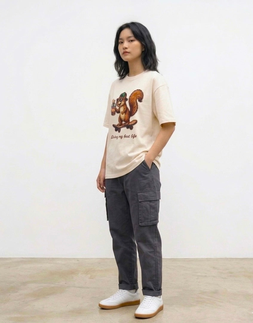 Zenetix Women's "Living My Best Life" Oversized T-Shirt – Premium Heavyweight Streetwear